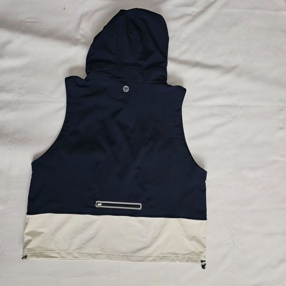 Tory Sport Women's Midnight Blue/White Hooded Running Performance Vest Size XL - Picture 6 of 16